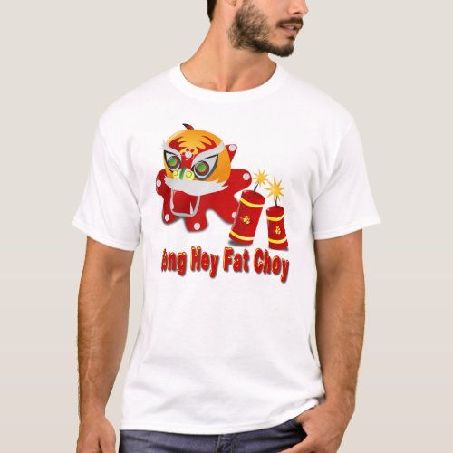 Chinese Lion and Firecrackers T_Shirt