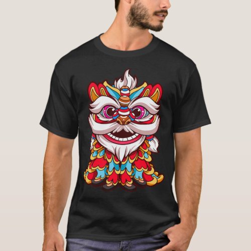 Chinese Lion Dance t shirt_ Chinese Lion t shirt_  T_Shirt