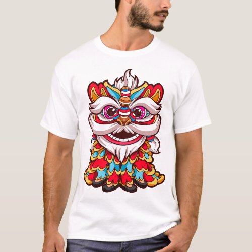 Chinese Lion Dance t shirt_ Chinese Lion t shirt_  T_Shirt