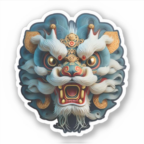 Chinese Lion Head Sticker