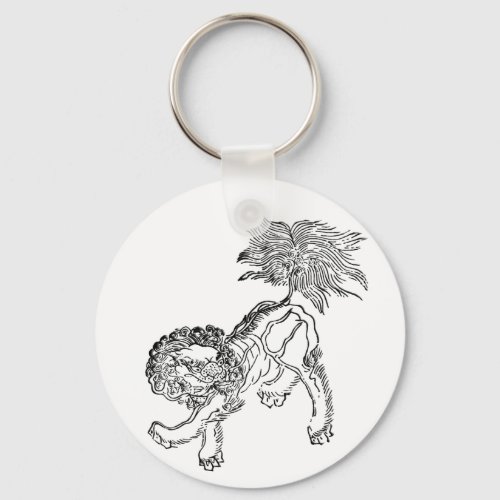 Chinese lion shishi black keychain