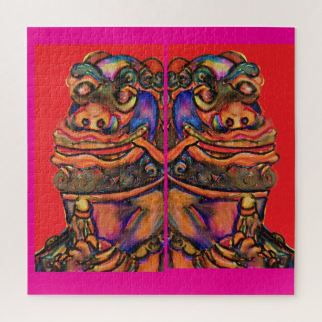 Chinese lions jigsaw puzzle (Vertical)