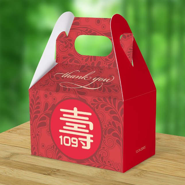 Chinese "Longevity" Birthday (100 year-old & up) Favor Boxes (Creator Uploaded)