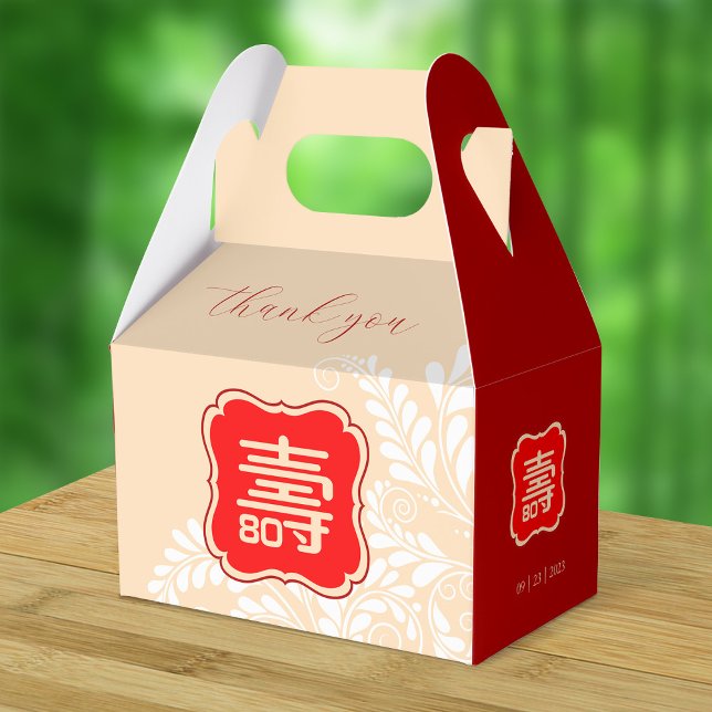 Chinese Longevity Birthday (99 & younger) Favor Boxes (Creator Uploaded)