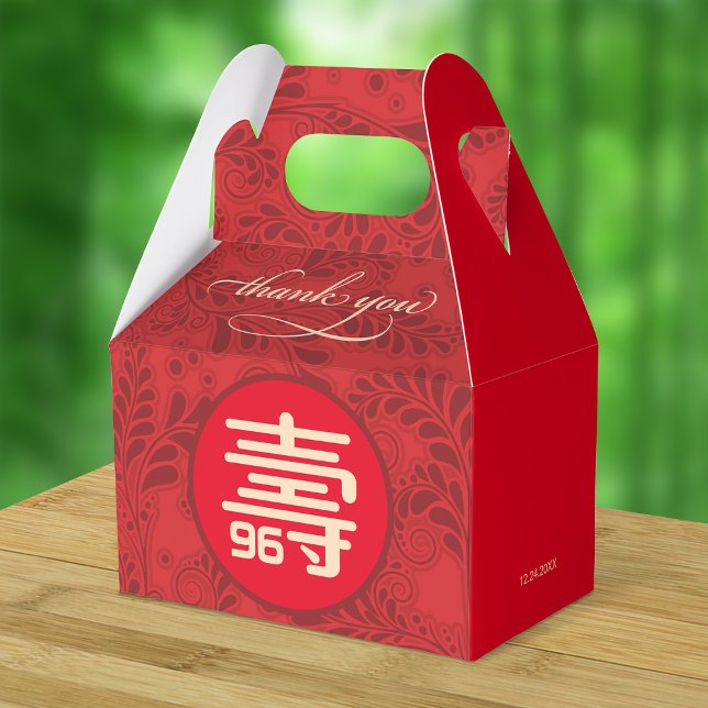 Chinese Longevity Birthday (99 & younger) Favor Boxes (Creator Uploaded)