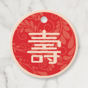 Chinese "Longevity" Birthday favor Tags