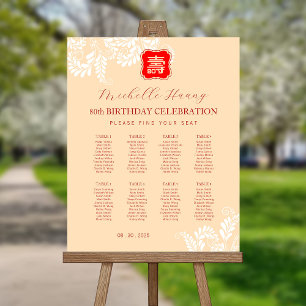 Chinese Longevity Birthday Seating Chart Foam Board