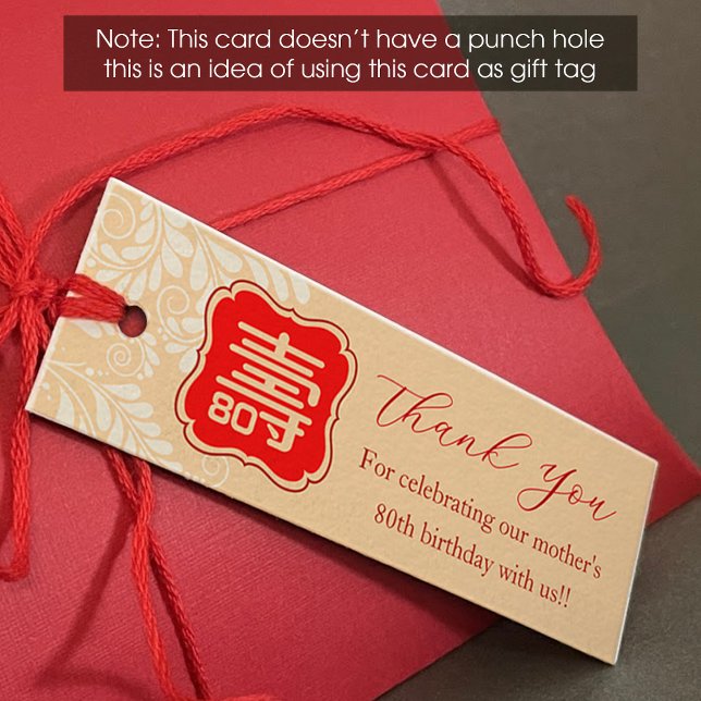 Chinese "Longevity" Birthday Tag (1x3 inch) (Creator Uploaded)