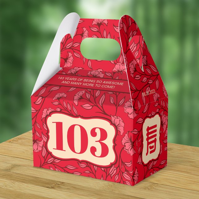 Chinese "Longevity" Elderly Birthday Favor Boxes (Creator Uploaded)