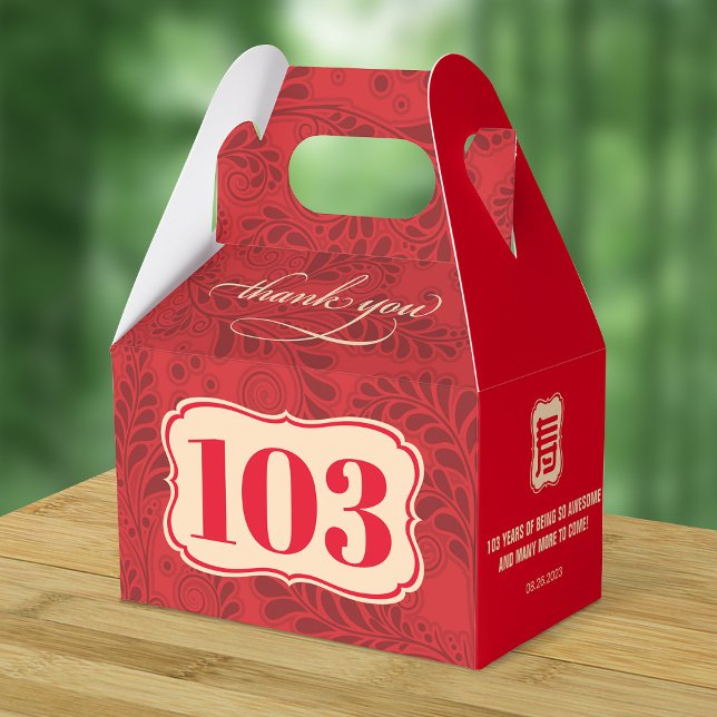 Chinese "Longevity" Elderly Birthday Favor Boxes (Creator Uploaded)