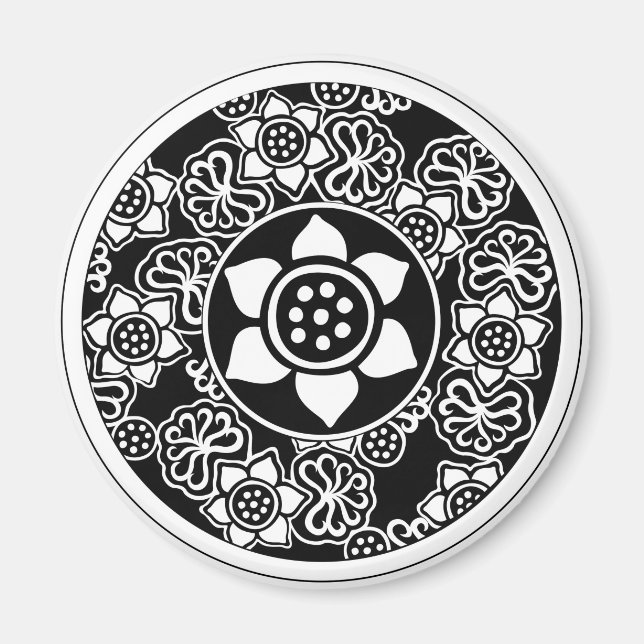 Chinese Lotus Design Magnet (Front)