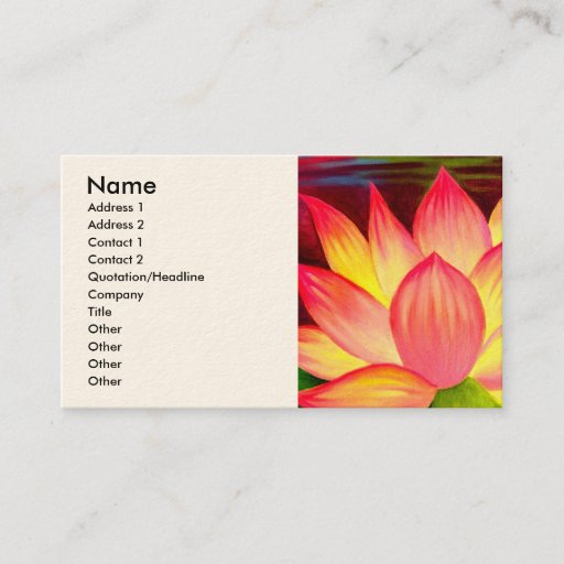 Customizable Chinese Lotus Water Lily Flower Art - Multi Business Card Template