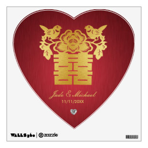 Chinese Love Birds Double Happiness Symbol Wall Sticker