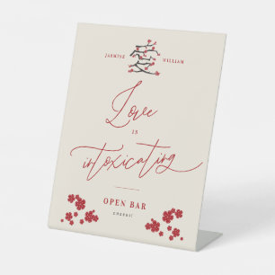 Chinese Love Cherry Blossoms Love Is Intoxicating Pedestal Sign