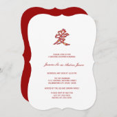 Chinese LOVE Spring Flowers Wedding Shower Invite (Front/Back)