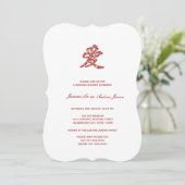 Chinese LOVE Spring Flowers Wedding Shower Invite (Standing Front)