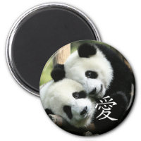 Chinese Loving Little Giant Pandas Magnet