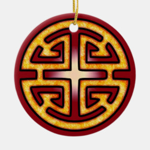 Chinese Lu Symbol Ceramic Ornament