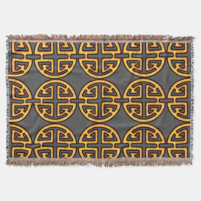 Chinese Lu Symbol Throw Blanket (Front)