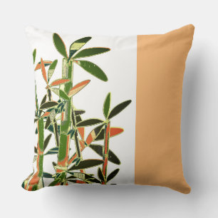 Chinese Lucky Bamboo Plants. Modern art Throw Pillow