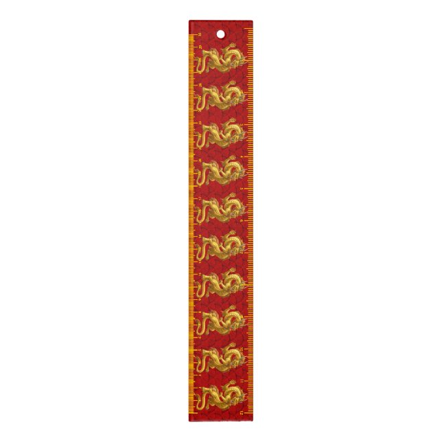 Chinese Lucky Gold Dragon 12" Inch Ruler (Vertical)