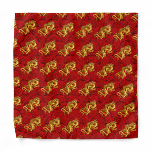 Chinese Lucky Gold Dragon Bandana