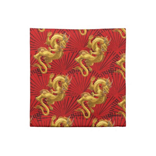 Chinese Lucky Gold Dragon Cloth Napkins