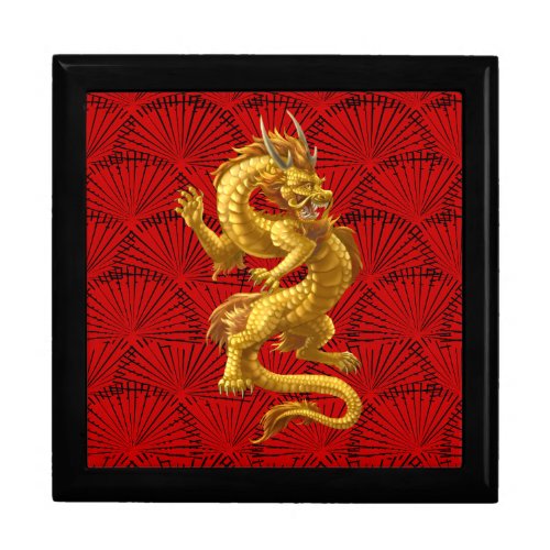 Chinese Lucky Gold Dragon Gift Box