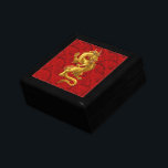 Chinese Lucky Gold Dragon Gift Box<br><div class="desc">Custom gift box featuring Chinese gold dragon with red fan background. Makes a nice gift for Chinese Dragon birthday and Chinese New Year gifts. • Happy Birthday, Wood Dragons of 2024! • You are a Dragon if you are born these years: 1928, 1940, 1952, 1964, 1976, 1988, 2000, 2012, 2024....</div>