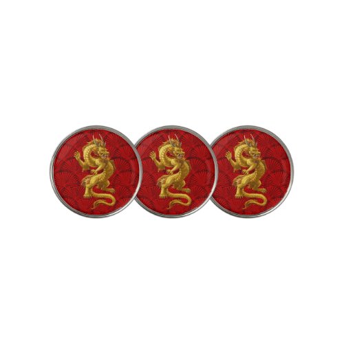 Chinese Lucky Gold Dragon Golf Ball Markers