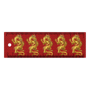 Chinese Lucky Gold Dragon Ruler