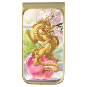 Chinese Lucky Gold Dragon Spring Money Clip