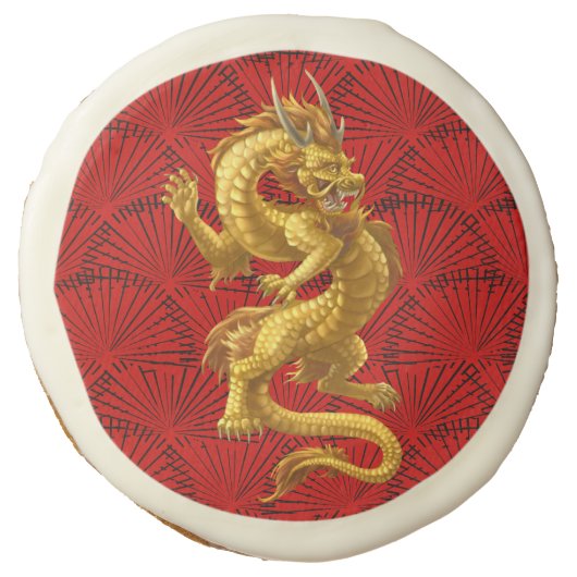 Chinese Lucky Gold Dragon Sugar Cookies (Front)