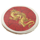 Chinese Lucky Gold Dragon Sugar Cookies (Angled)