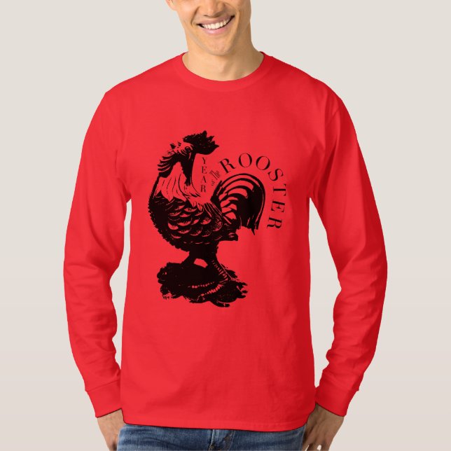 Chinese Lucky Rooster New Year Zodiac Birthday MS T-Shirt (Front)