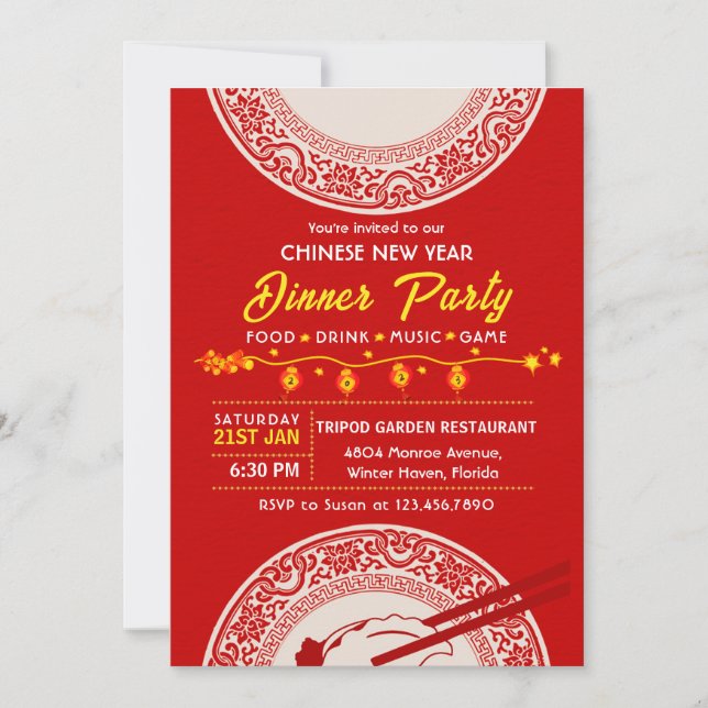 Chinese Lunar New Year 2023 Celebration Party  Invitation (Front)
