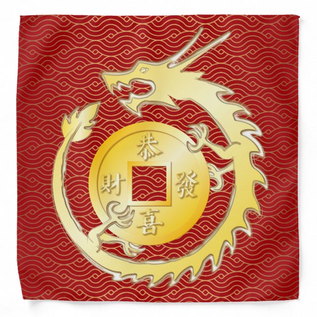 Chinese Lunar New Year 2024 Wood Dragon Bandana (Front)
