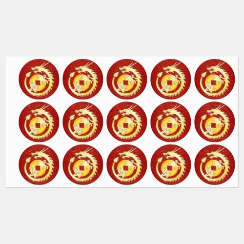 Chinese Lunar New Year 2024 Wood Dragon Kids Labels