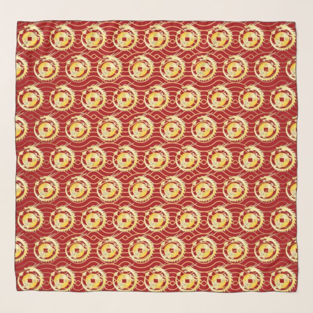 Chinese Lunar New Year 2024 Wood Dragon Scarf (Front)