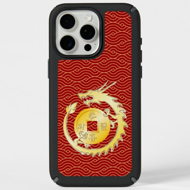 Chinese Lunar New Year 2024 Wood Dragon Speck iPhone Case (Front)