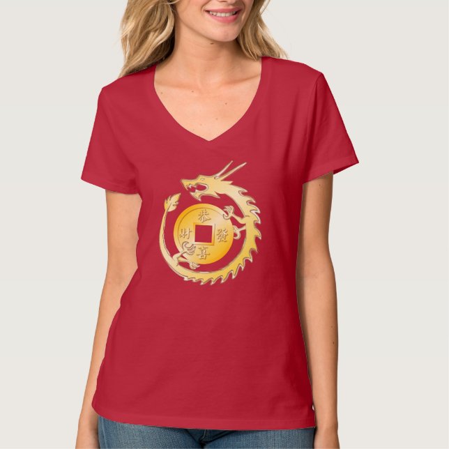 Chinese Lunar New Year 2024 Wood Dragon T-Shirt (Front)