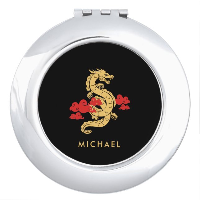 Chinese Lunar New Year Dragon 2024 Personalized Compact Mirror (Front)
