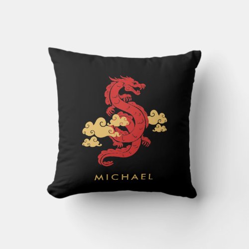 Chinese Lunar New Year Dragon 2024 Personalized Throw Pillow