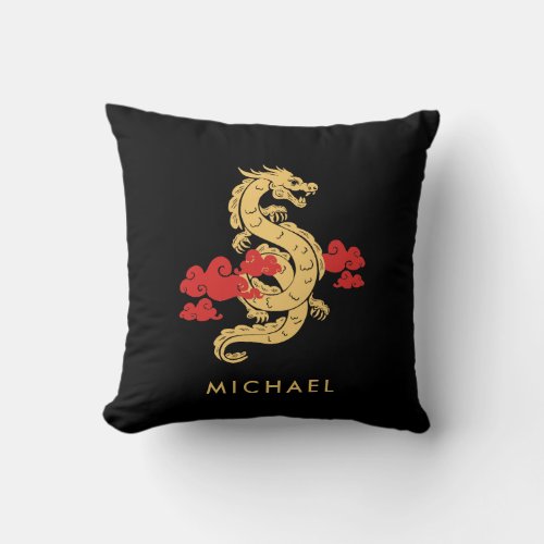 Chinese Lunar New Year Dragon 2024 Personalized Throw Pillow