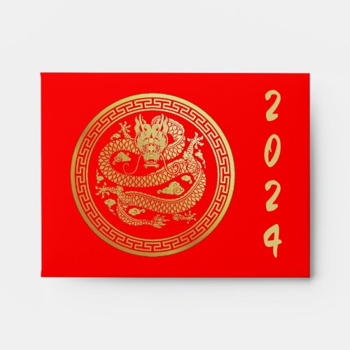 Chinese Lunar New Year Gold Coin DRAGON 中国传统新年 Red Envelope