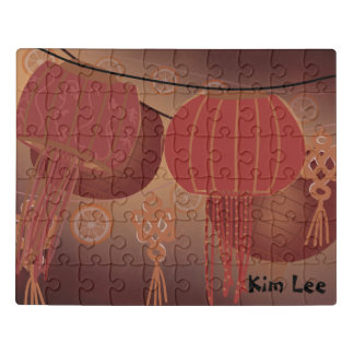 Chinese lunar new year lantern custom jigsaw puzzle