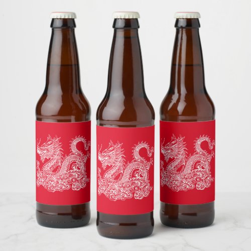 Chinese Lunar New Year of the Dragon Beer Bottle Label
