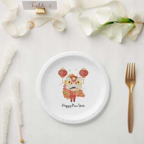 Chinese Lunar New Year of the Dragon Paper Plates