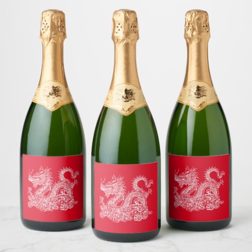 Chinese Lunar New Year of the Dragon Sparkling Wine Label