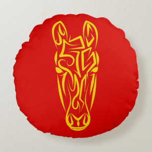 Chinese Lunar New Year of the Horse 2026 4724 Fire Round Pillow
